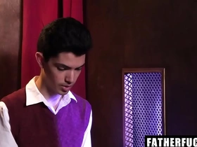 Priest has sinful sex with young stud in confession booth