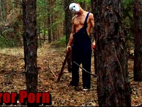 Masked man fucked a stuck soldier who was / russian gay horror porn